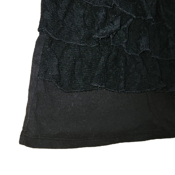 GARANIMALS Black Lace Ruffle Short Sleeve Tee - Picture 3 of 4